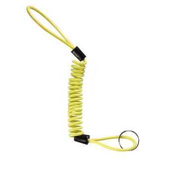 připomínač kotoučového zámku MINDER CABLE, OXFORD (reflexní žlutý, průměr lanka 4 mm, 1 ks, balený sáčku se zdrhovadlem)