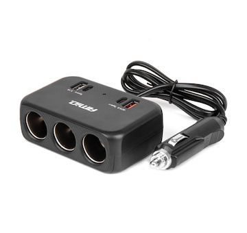 Prodlužovací zásuvkai 1x USB-A 1x USB-C QC4.0 12V 24V 120W 80cm AMIO-04365
