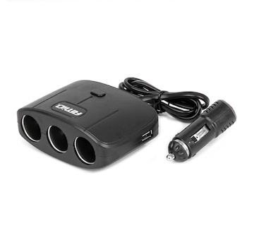 Prodlužovací zásuvkai 2x USB-A ON/OFF 12V 24V 100W 70cm AMIO-04362