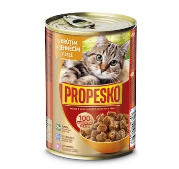 PROPESKO Cat krůtí a jehněčí v želé, kousky 415 g