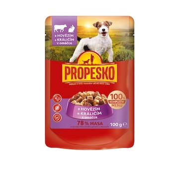 PROPESKO Dog hovězí a králičí, kapsa 100 g