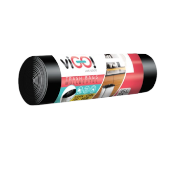 Pytle na odpad viGO! HDPE Q021, 35l, 50ks/role, 6my, 50x60cm, černé