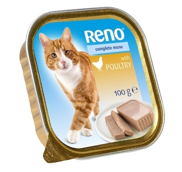 RENO Cat drůbeží se zeleninou, vanička 100 g