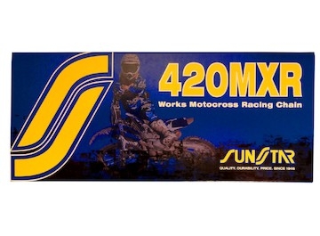 řetěz 420MXR, SUNSTAR (bezkroužek, barva zlatá, 130 článků)