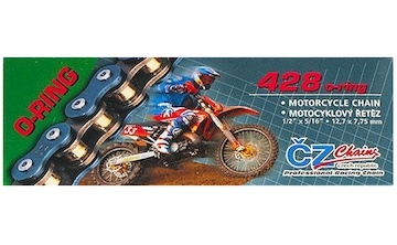 řetěz 428OR, ČZ (barva černá, 60 článků vč. rozpojovací spojky CLIP)