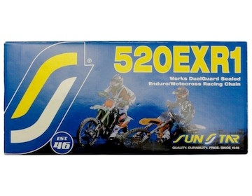 řetěz 520EXR1, SUNSTAR (x-kroužek, barva zlatá, 118 článků)