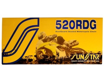 řetěz 520RDG, SUNSTAR (x-kroužek, barva černá, 114 článků)