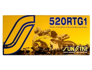 řetěz 520RTG1, SUNSTAR (x-kroužek, barva zlatá, 98 článků)
