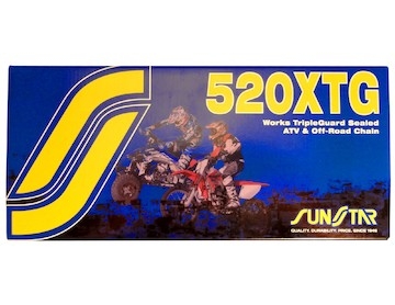 řetěz 520XTG, SUNSTAR (x-kroužek, barva zlatá, 100 článků)