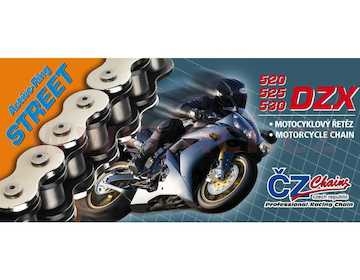 řetěz 525DZX, ČZ - ČR (barva černá, 102 článků vč. nýtovací spojky RIVET)
