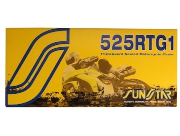 řetěz 525RTG1, SUNSTAR (x-kroužek, barva zlatá, 96 článků)