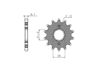 řetězové kolečko pro sekundární řetězy typu 530, SUNSTAR (14 zubů)