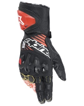 rukavice GP TECH V2, ALPINESTARS (černá/bílá/červená fluo, vel. M)