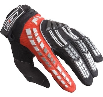 rukavice, PILOT, dětské (černá/červená, vel. 6)