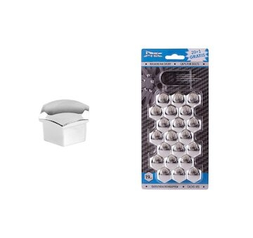 Sada krytek pro šrouby kol 19 mm - chromové