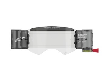 sada ROLL-OFF WIDE VISION pro brýle SUPERTECH, ALPINESTARS (čiré plexi, čepy pro strhávací slídy)