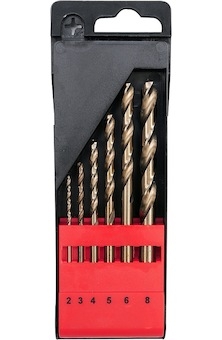 Sada vrtáků na kov 6ks HSS-COBALT 2-8mm
