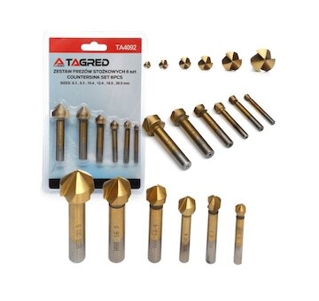 Sada záhlubníků Titan 6.3 - 20.5 mm, 6 ks TAGRED