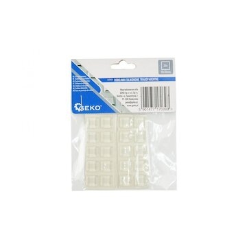 Samolepicí silikonové nárazníky na nábytek 10x10mm, 20ks GEKO