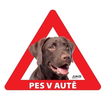 Samolepka pes v autě vnitřní LABRADOR HNĚDÝ