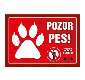 Samolepka pozor pes TLAPKA
