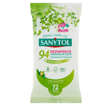 SANYTOL dezinfekce 94% rostlinného původu utěrky 2x36ks