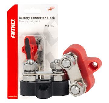 Sběrnicový blok konektorů pro baterie, dvojitá sada max. 48V M8 AMiO-03806