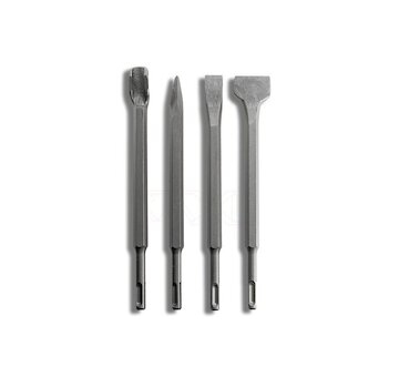 Sekáče SDS PLUS, sada 4ks, 250mm, plochý 20mm, plochý 40mm, špičatý, drážkovací, MAR-POL