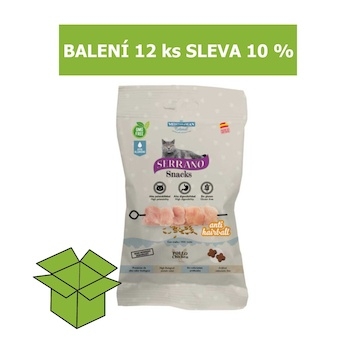 Serrano Snack Cat AntiHairball Chicken 50 g (12 ks) SLEVA 10 %