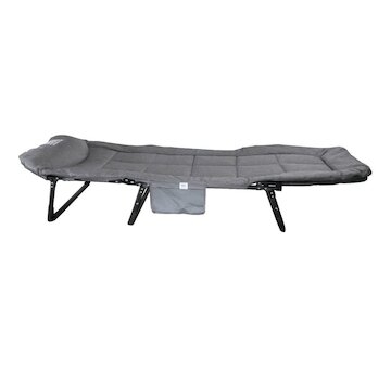 Skládací lehátko/cestovní postel 200×64×30 cm, polohovatelné, šedé - BASS