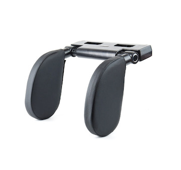 Sklopná opěrka hlavy do auta, Potah - černá PVC kůže