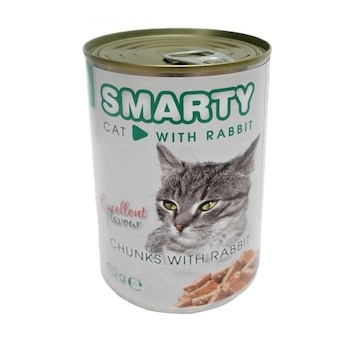 SMARTY Cat Králík chunks, konzerva 410 g