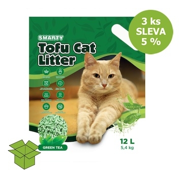 Smarty Tofu Cat Litter Green Tea podestýlka 12 l (3 ks) SLEVA 5 %