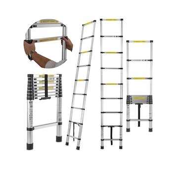 Teleskopický žebřík 2,6m, 150kg, hliníkový GEKO