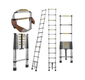 Teleskopický žebřík 3,8m, 150kg, hliníkový GEKO