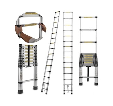 Teleskopický žebřík 4,4m, 150kg, hliníkový GEKO