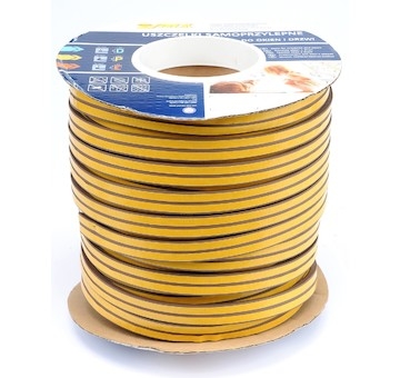 Těsnění do oken a dveří samolepící 9x5,5mm TYP P hnědé 100M