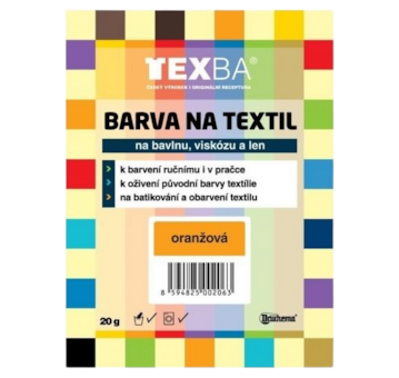 TEXBA 02 oranžová barva na textil Druchema