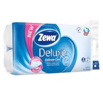 Toaletní papír Zewa Deluxe bílý Delicate care 3vr., (8ks)