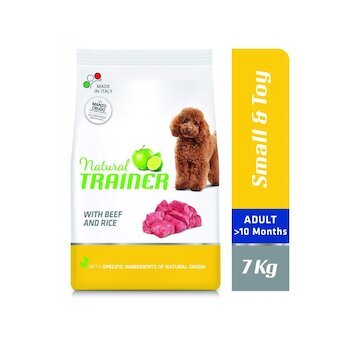 TRAINER Natural Small&Toy Adult hovězí a rýže 7kg