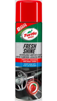 Turtle Wax Lesk na palubní desku s osvěžovačem vzduchu, Fresh Shine jahoda, 500 ml