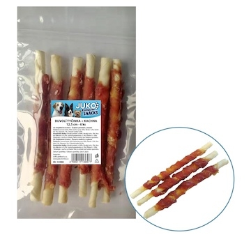 Tyčinka buvolí obalená kachním masem JUKO Snacks 12,5 cm (6 ks)