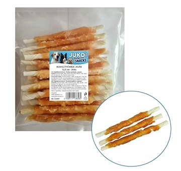 Tyčinka buvolí obalená kuřecím masem JUKO Snacks 12,5 cm (30 ks)
