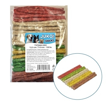 Tyčinka mix JUKO Snacks 12,5 cm, 7 - 8 mm (100 ks)