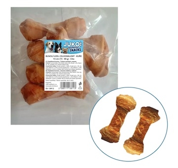 Uzel buvolí obalený kuřecím masem JUKO Snacks 15 cm (6 ks)