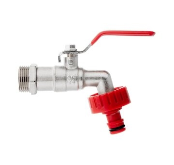 Ventil zahradní, vstup 3/4", výstup 1" + konektor pro rychlospojku - GEKO