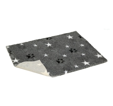 Vetbed protiskluz / Drybed šedá hvězdy a packy , role 10 x 1,5 m, vlas 30 mm