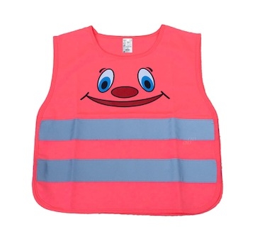 Výstražná vesta dětská růžová SMILE AMIO-03988