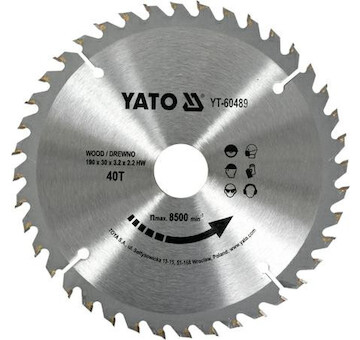Yato Kotouč na dřevo 190x30mm 40 zubů YT-60489