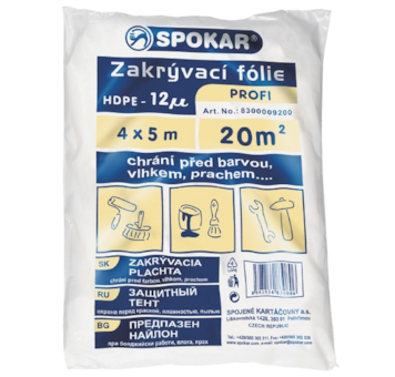Zakrývací fólie 4x5m HDPE 12my